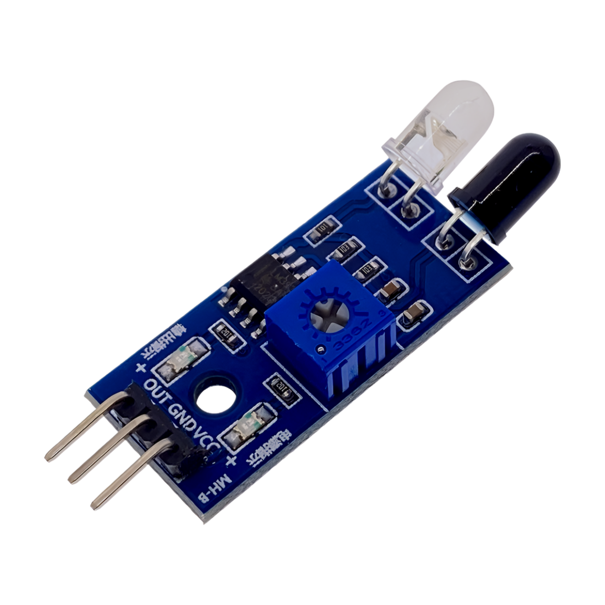 IR (InfraRed) Proximity Sensor for Obstacle Sensing and Line Follower Robots