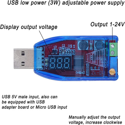 DC-DC USB Adjustable Power Supply Voltage Regulator Module 5V to 3.3V 9V 12V 24V