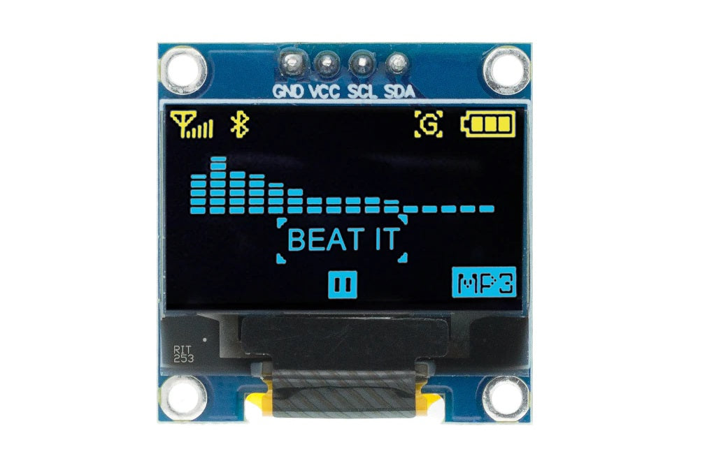 0.96 inch 128×64 I2C 4Pin OLED Display Module (Yellow-Blue)