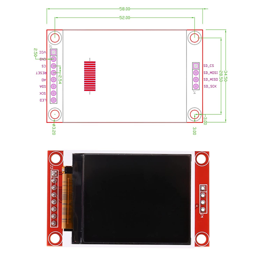 1.8 Inch TFT LCD Module 128x160 (ST7735)